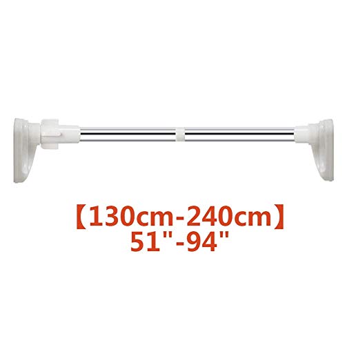 LKJH Barra de Cortina telescópica sin Taladro, Espesar Poste de tensión Inoxidable para Ducha baño Cocina Dormitorio Armario Percha-a 130-240 cm (51-94 Pulgadas)