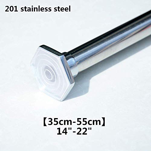 LKJH Barra de Cortina telescópica sin Taladro, Poste de tensión de Ducha Inoxidable para baño Bahía Ventana Cocina balcón Armario-a 35-55 cm (14-22 Pulgadas)