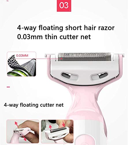 LKNJLL Avanzada Depiladora, depilación eléctrica, Inalámbrico Wet & Dry Uso, Ladies'Razor de Brazo, línea del Bikini, Axilas, piernas, Volver
