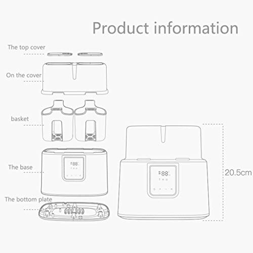 LKNJLL Calentador de Biberones, esterilizador de Botella 4-en-1Fast los Alimentos for niños Calentador y DefrostBPA-Libre Calentador con Pantalla LCD de Control de Temperatura Exacto de Leche Materna