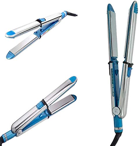 LKNJLL Y alisado del cabello rizador de 2 IN 1, Profesional Verdaderamente plancha de pelo y rizos 2 en 1 3D Tamaño de cerámica plana de hierro turmalina automática Viajes iónico Curling doble voltaje