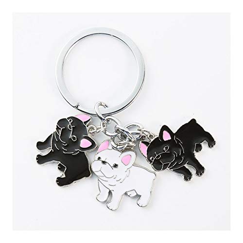 Llavero del llavero Bulldog Francés llave del coche de Cadenas lindo Llavero de metal regalos Titular del perro casero colgante del encanto del bolso del anillo llave clave de hombres de las mujeres