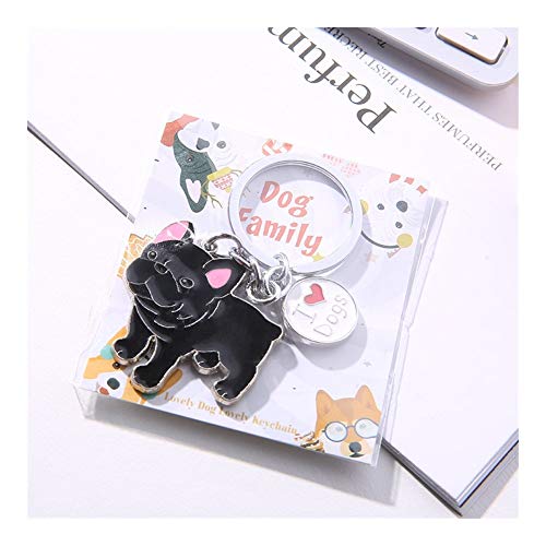 Llavero del llavero Bulldog Francés llave del coche de Cadenas lindo Llavero de metal regalos Titular del perro casero colgante del encanto del bolso del anillo llave clave de hombres de las mujeres