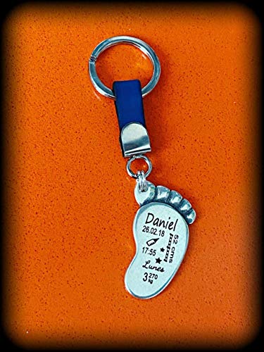 Llavero natalicio personalizado. Regalo padres/madres recien nacido o bebé. Recuerdo nacimiento