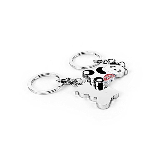 Llavero Pareja Panda China Linda con Metal Llavero Juego de Regalo