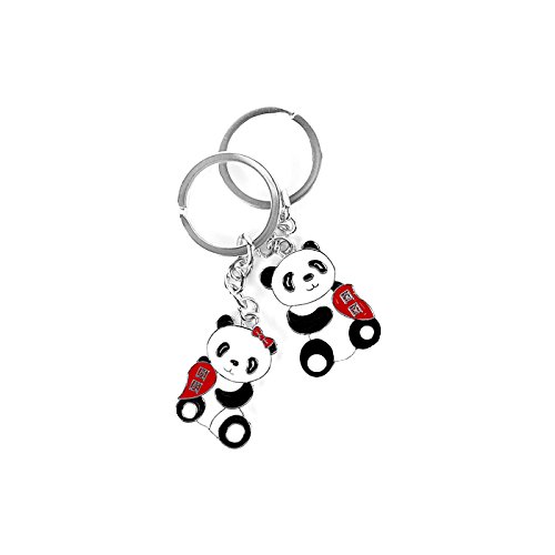 Llavero Pareja Panda China Linda con Metal Llavero Juego de Regalo