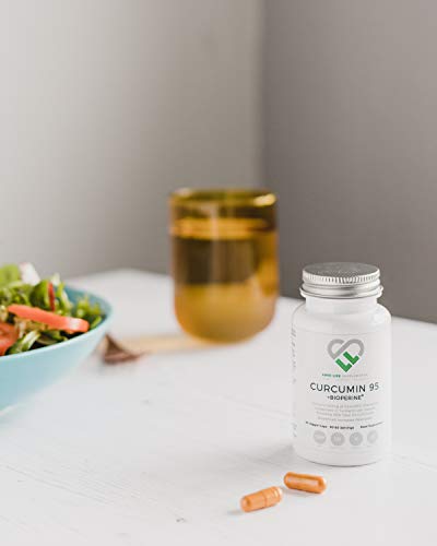 LLS Curcumina 95 + Bioperine® | Extracto de cúrcuma alta calidad que contenga SÓLO LA CURCUMINA (el componente activo de cúrcuma) | 500mg x 60 Cápsulas | Producido en el Reino Unido