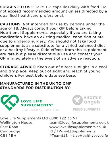 LLS Curcumina 95 + Bioperine® | Extracto de cúrcuma alta calidad que contenga SÓLO LA CURCUMINA (el componente activo de cúrcuma) | 500mg x 60 Cápsulas | Producido en el Reino Unido