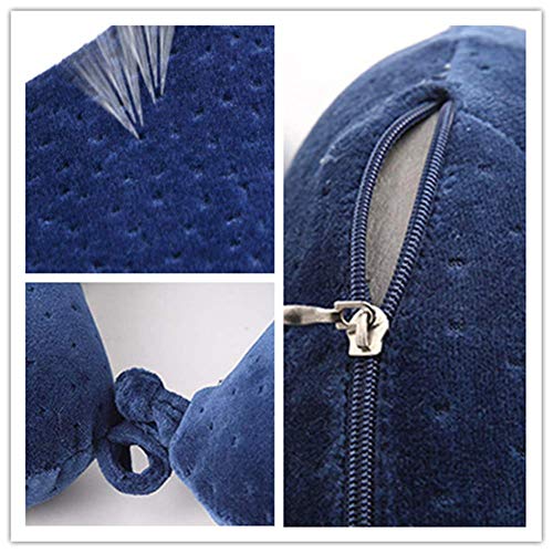 LLXJYY Almohada De Algodón con Memoria, Almohada De Viaje,Cuello Suave Ycómoda,Seguridad En Forma De U Transpirable,Soporte para La Barbilla, Adecuado para El Hogar/Oficina/Viaje,Rosado