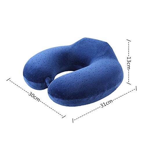 LLXJYY Almohada De Algodón con Memoria, Almohada De Viaje,Cuello Suave Ycómoda,Seguridad En Forma De U Transpirable,Soporte para La Barbilla, Adecuado para El Hogar/Oficina/Viaje,Rosado