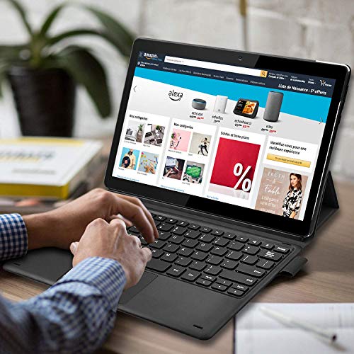 LNMBBS X116 Tablet PC 2 en 1 11.6 Pulgadas, 6GB de RAM y 128GB Memoria Tableta 10 Núcleos Procesador Android 9.0 Tablet 8000mAh Batería y 1920*1080 FHD IPS, Doble 4G y Doble Banda WiFi, HDMI (Negro)