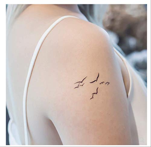 LNNHJB Literaria Gaviota Belleza Brazo clavícula Sexy Impermeable Oreja Masculina después de pequeño Fresco y Duradero Tatuaje Pegar Moda Mujer