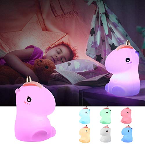 LOBKIN Luces de Noche para niños, Regalos de Unicornio para niñas, Juguetes para niños de 2 3 4 5 6 7 8 años, luz de Noche Linda de Unicornio para guardería de Navidad (Unicornio-Rosado)