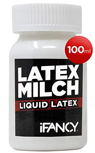 Loción Profesional Látex Leche Piel de Terror Horror en Blanco / Transparente 100ml – Látex Líquido Make Up Maquillaje Especial FX - para Crear Lesiones, heridas y Cicatrices - Halloween Carnaval
