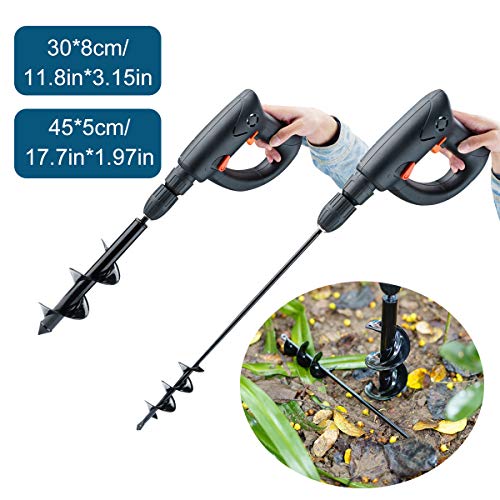 Locisne Broca de barrena, taladro espiral excavadora agujero barrena planta jardín 30*8 y 45*5cm para taladro hexagonal de 3/8 '', sembradora rápida,taladro barrena tierra Plantas lecho excavación