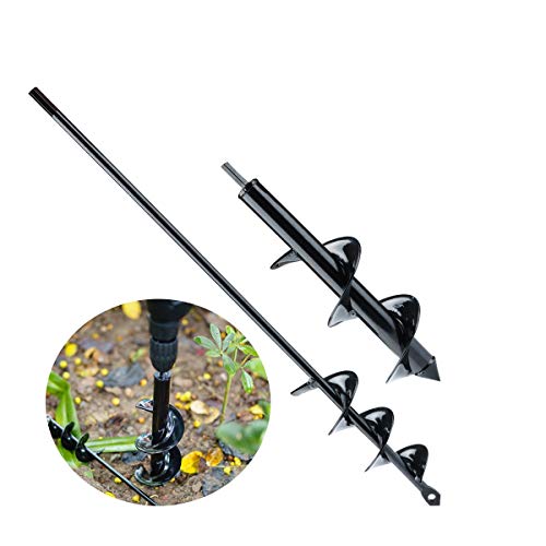 Locisne Broca de barrena, taladro espiral excavadora agujero barrena planta jardín 30*8 y 45*5cm para taladro hexagonal de 3/8 '', sembradora rápida,taladro barrena tierra Plantas lecho excavación