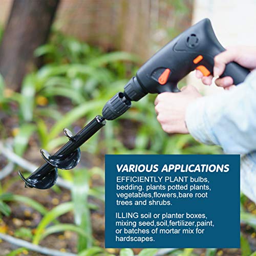 Locisne Broca de barrena, taladro espiral excavadora agujero barrena planta jardín 30*8 y 45*5cm para taladro hexagonal de 3/8 '', sembradora rápida,taladro barrena tierra Plantas lecho excavación