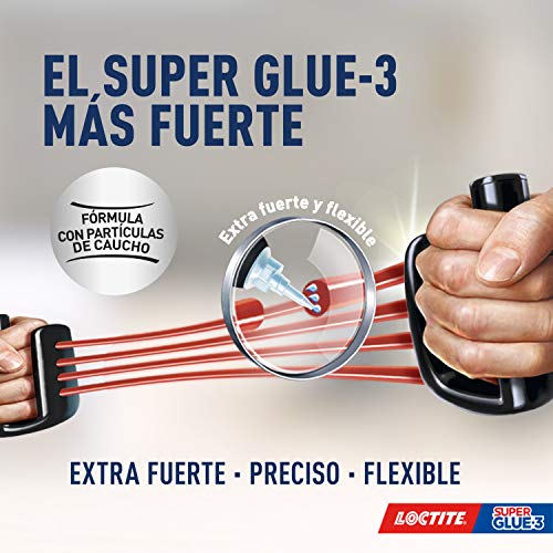 Loctite Super Glue-3 Power Flex, gel adhesivo flexible y resistente, pegamento instantáneo para superficies verticales, pegamento transparente extrafuerte, 1x3 g