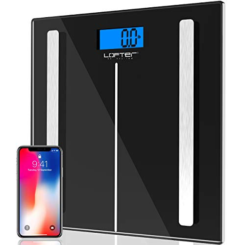 LOFTer Báscula Grasa Corporal Bluetooth Báscula Bioimpedancia Profesional Inteligente Bascula Baño Analisis Corporal Balanza Peso Digital Grasa Corporal con Composición Corporal Medida de 12 Funciones