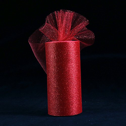 Log-Cabin rollo de cinta de tela de tul con purpurina brillante cinta de malla brillante 6 pulgadas de ancho 25 yardas de longitud para falda de tutú decoración de bodas camino de mesa