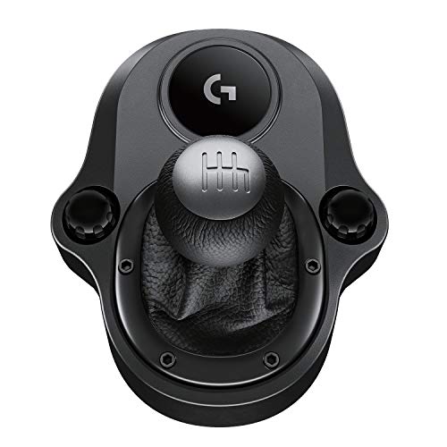 Logitech G Driving Force Palanca de Cambio para Volantes de Carreras G29 y G920, 6 Velocidades, Marcha Atrás a Presion, Acero y Cuero, PS4/Xbox One/PC/Mac, Negro