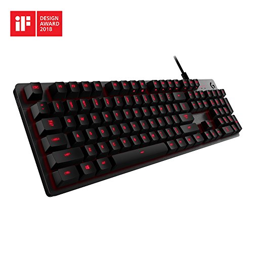 Logitech G413 Teclado Gaming Mecánico, Teclas Retroiluminadas, Teclas Romer-G Táctil, Aleación de Aluminio 5052, Personalizable, Conexión de Paso de USB, Disposición QWERTZ Alemán, Carbón