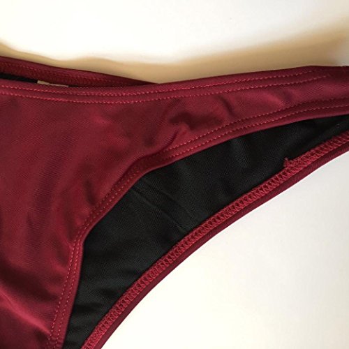 Logobeing Traje de Baño Bikini Mujer 2018 Cremallera Push-Up Acolchado Bañador Traje de Baño de Dos Piezas Mujeres Ropa de Playa Nuevo (Rojo, M)