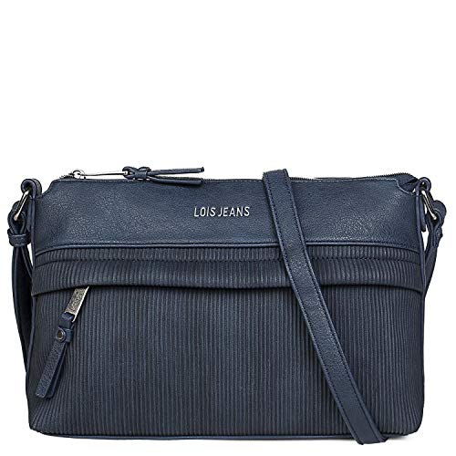 Lois - Bolso de Mujer Pequeño con Bandolera. Cuero PU. Últimas Tendencias de la MarcaDiseño y Calidad. Cómodo Práctico y Resistente para Uso Diario Paseo o Vestir. 303730, Color Marino