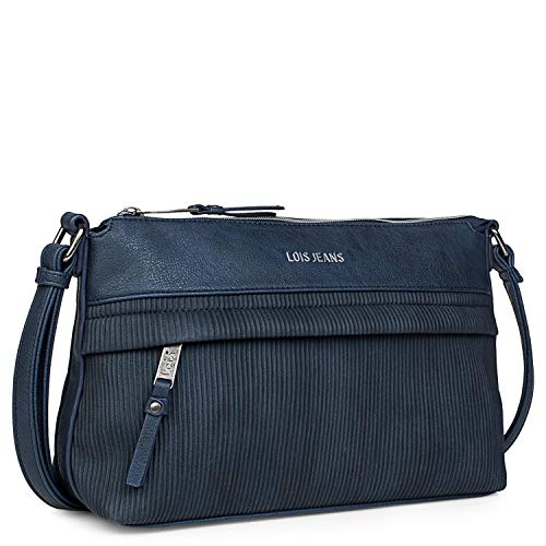 Lois - Bolso de Mujer Pequeño con Bandolera. Cuero PU. Últimas Tendencias de la MarcaDiseño y Calidad. Cómodo Práctico y Resistente para Uso Diario Paseo o Vestir. 303730, Color Marino