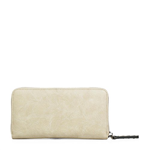 Lois - Cartera de Mujer. Billetero Monedero. Tarjetas Documentación Billetes DNI Monedas. Cuero PU. Caja para Regalo. Gran Capacidad. Resistente Práctico Elegante Estilo. 92701, Color Beige