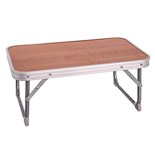 LOLAhome Mesa de Camping o Playa de Acero Marrón (56 x 34 x 24 cm)