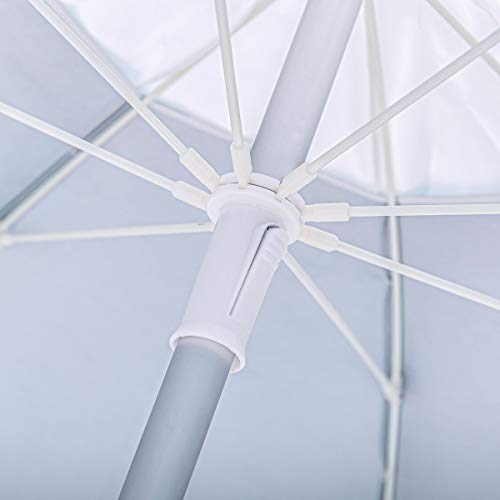 LOLAhome Sombrilla Playa con Soporte antiviento marrón de Fibra de Vidrio y Aluminio (Ø 200 cm)