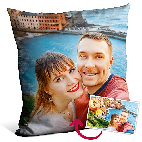 LolaPix Cojin Personalizado con Foto. Regalos Personalizados con Foto. Impresión Total por Las 2 Caras hasta la Costura. Cojin Microfibra Relleno Incluido. Varios Tamaños. 30x30cm