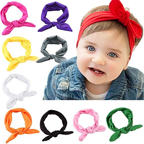 Lomire® 10 PCS Diademas Bebé Niña,Bowknot Flores Cintas de Pelo Cabeza Elástica Turbante para Niñas Venda de Pelo Bebe Accesorio para El Pelo Bebe Niñas Recien Nacida,Estilo A