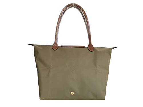 LongchampBolsa Le pliage bolsos mujer,Bolso de hombro de Lona plegable Tote (Marrón claro)