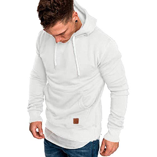 Longra Invierno Otoño Paño Manga Larga para Hombre Otoño Invierno Casual para Sudaderas con Capucha Blusa Superior Chándales Túnica