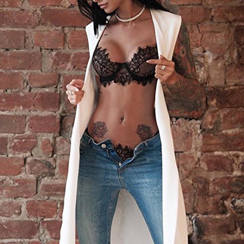 Longra☀ Moda Mujer Sexy Encaje de pestañas Babydoll Ropa Interior Tanga Set lencería Sexy Lenceria Sexy Mujer Ropa Interior Mujer