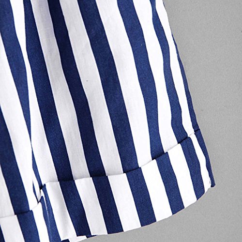 Longra ? ? Mujeres Tops pantalón! Bolso de Mujer de Manga Corta Sexy y con Estampado Floral para Mujer Bolso con cinturón Shorts Shorts (Azul, S)