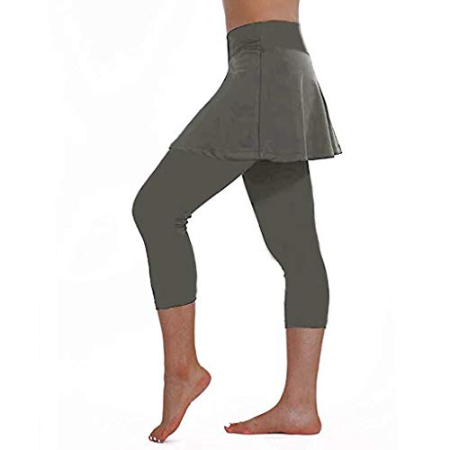 Longra ? ?Yoga Mujeres! Niñas Charm Patrón Falda Leggings Tenis Femenino Vintage Pantalones Deportes Fitness Recortadas Culottes