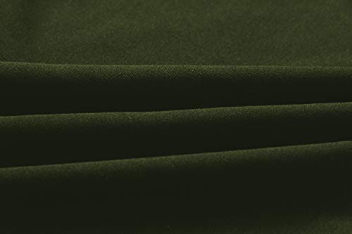 Longwu Mujeres Casual Elegante Cintura Alta Mono de Manga Corta Pantalones de Pierna Ancha Ocasionales Mamelucos Sueltos con cinturón Ejercito Verde-XL