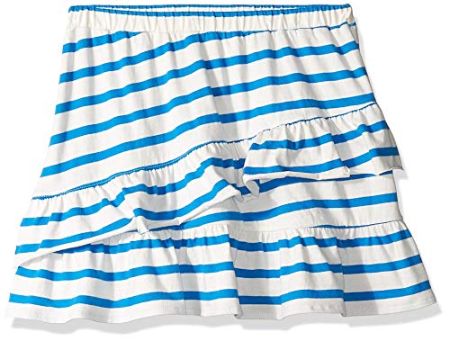 Look by Crewcut - Falda tejida con volantes para niñas, Raya Azul, 6-7