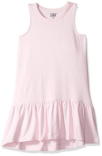 Look by Crewcut - Vestido sin mangas, con dobladillo y volante para niña, Rosado, 8