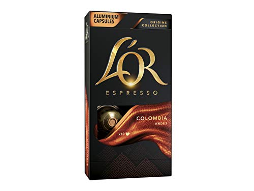 L'Or Espresso Café Colombia Intensidad 8 - 50 cápsulas de aluminio compatibles con máquinas Nespresso (R)* (5 Paquetes de 10 cápsulas)