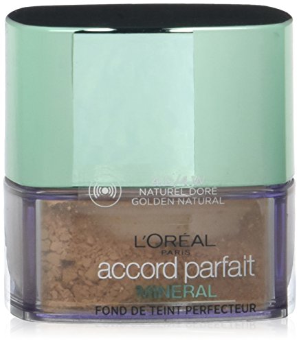 L'Oréal París Accord Parfait, Fondo de Maquillaje Polvos Minerales para Pieles Medias, Tono 4D Naturel