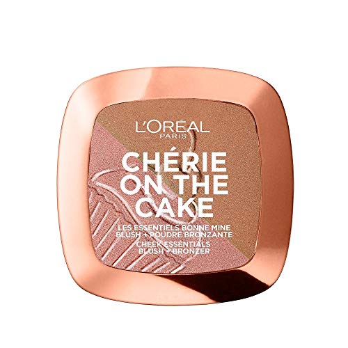 L'Oreal Paris Chérie on the Cake, Colorete y Polvo Bronceador, Tono 01 Cherry Fever