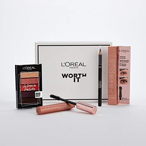 L'Oréal Paris Kit de Paradise Extatic Máscara de Pestañas Volumen y Longitud, La Petite Palette Paleta de Sombras 5 Tonos y Lápiz de Ojos Superliner Le Khol