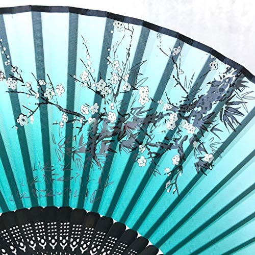 Los aficionados plegables de la seda del estilo chino portátiles aficionados Patrón flor del ciruelo de seda ventilador con marco de bambú decoración abanicos clásica for el partido, boda, regalos, de