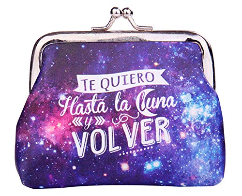 Lote 24 Monederos Universo Galaxia con Frases - Monederos Originales Detalles de Bodas, Bautizos, Comuniones, Cumpleaños y Eventos