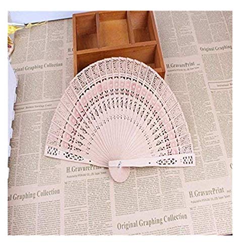 Lote de 100 Abanicos Madera Natural Boda - Abanicos de Madera 100% Natural Kraft Sándalo. Abanicos Muy Baratos para Detalles de Bodas, Bautizos, Comuniones y Eventos