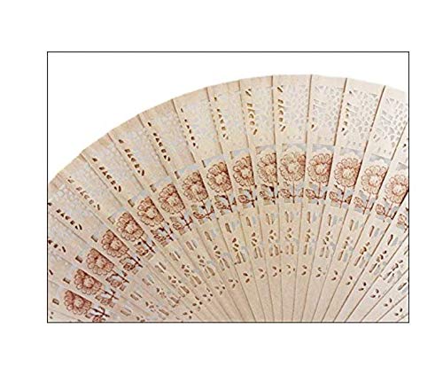 Lote de 100 Abanicos Madera Natural Boda - Abanicos de Madera 100% Natural Kraft Sándalo. Abanicos Muy Baratos para Detalles de Bodas, Bautizos, Comuniones y Eventos